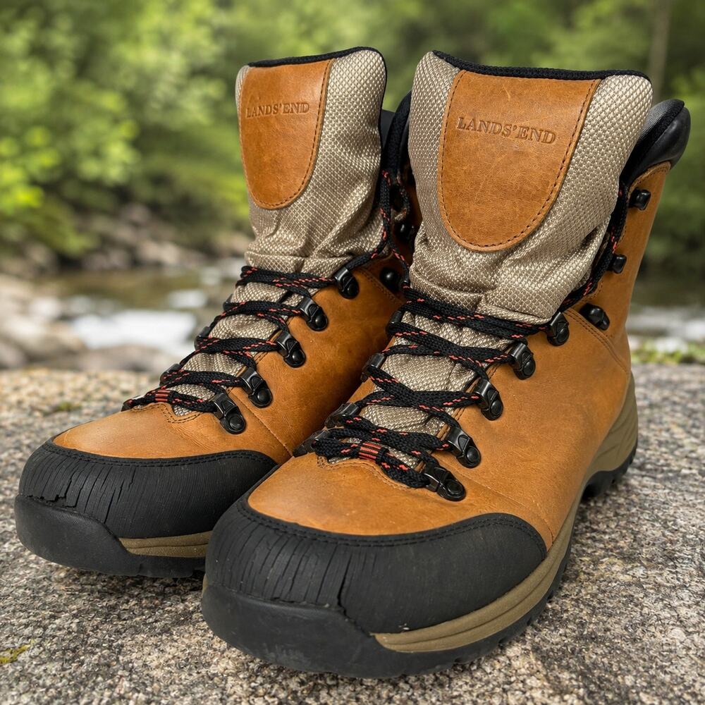 Lands' End St. Elias Waterproof Leather Hiking Boots Men's 13D